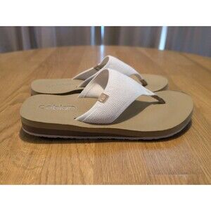 Cobian Bermuda Bounce Thong Sandals Stretch White Mesh Womens Sz 7 So Comfy!!